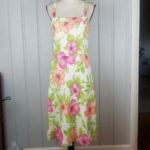 Vtg  Yves cossette depeche floral linen dress